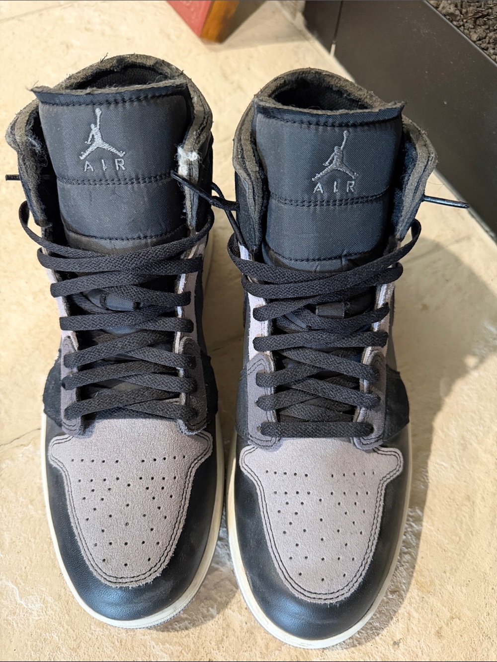 Jordan High-Top Sneakers in Black and Gray Suede (only worn couple of times)